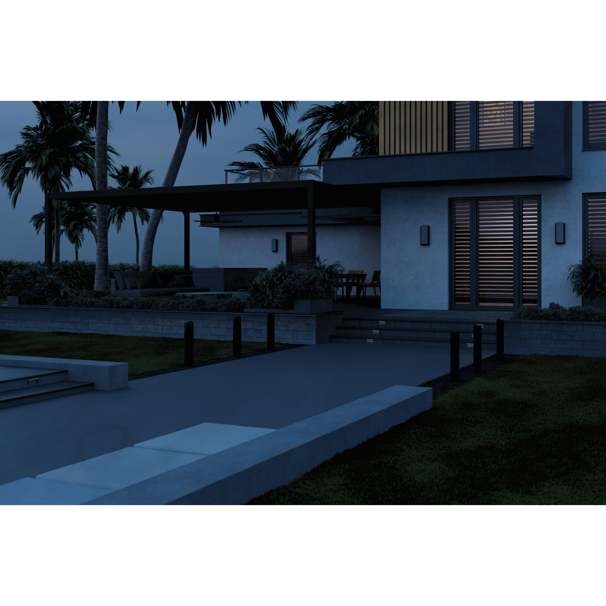 Independence 12 AC/DC 5 watt Textured Black Aimed Bollard in 3000K